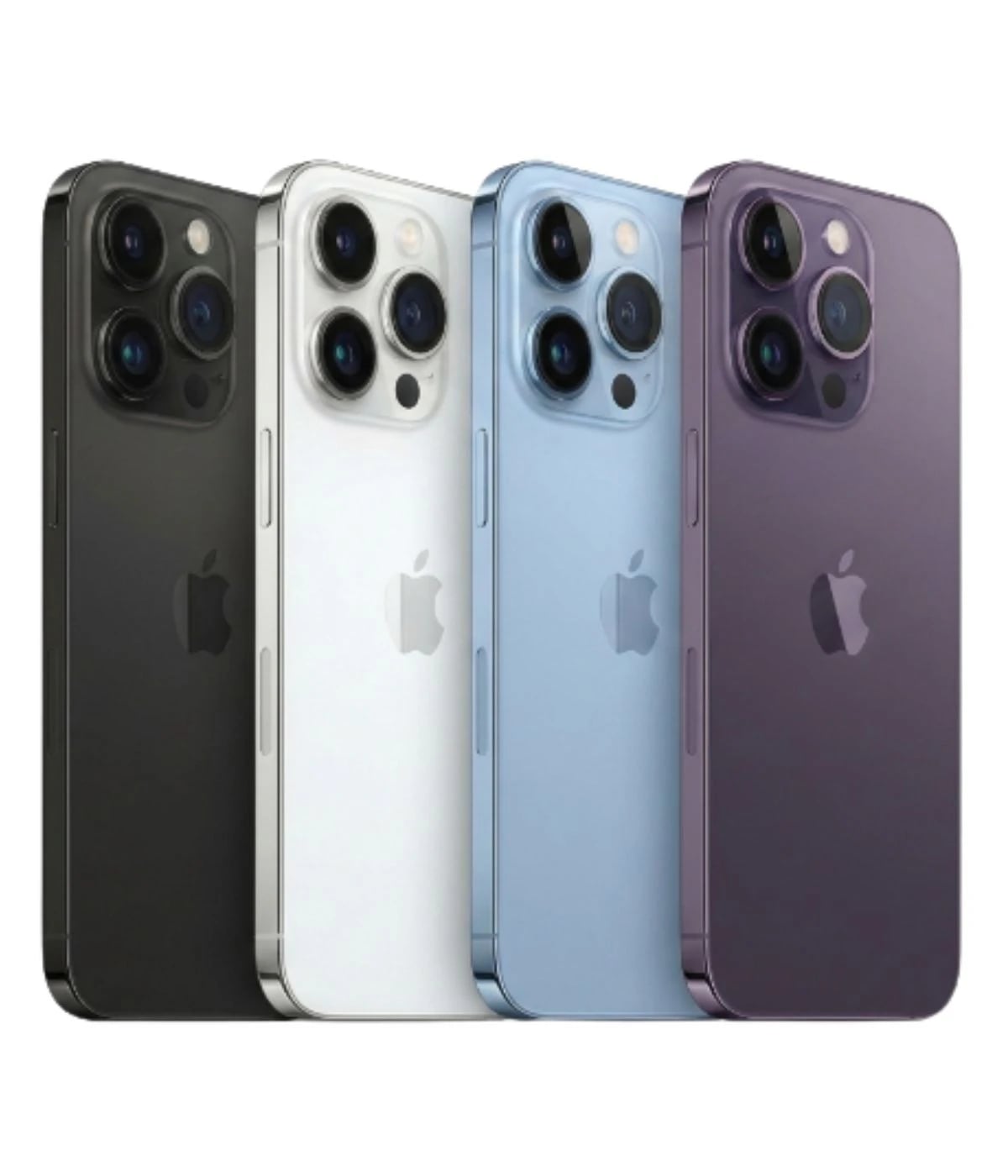 Apple iPhone 18 Pro Max in four stunning colors: black, silver, blue, and purple. Each phone showcases a sleek design with a triple-camera system and the iconic Apple logo. Perfect for tech enthusiasts.