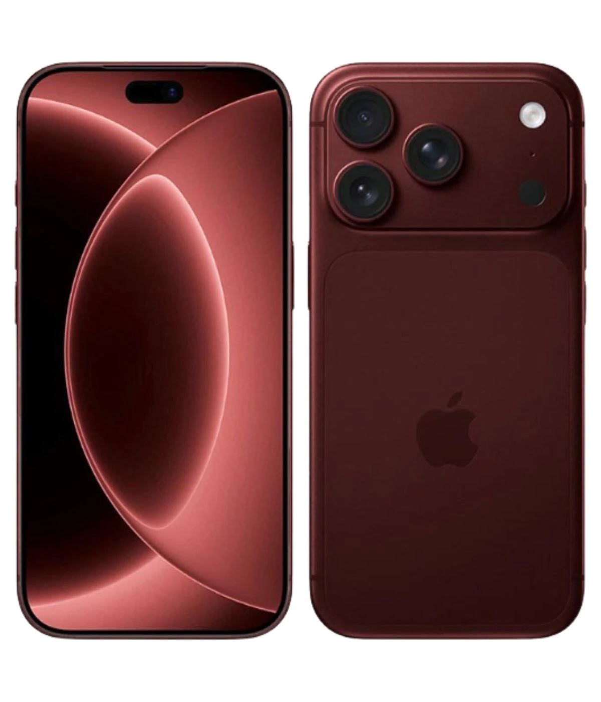 Apple iPhone 18 Pro Max in Deep Red color featuring a sleek design, showcasing a vibrant display and a triple-camera setup on the back. The device is presented in a front and back view, highlighting its premium finish and modern aesthetics.