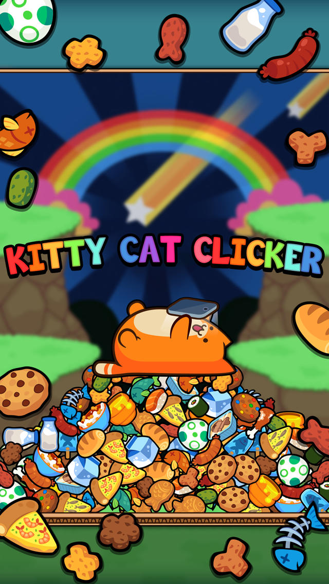 Kitty Cat Clicker   Feed The Virtual Pet Kitten With Fish Pizza Candy And Cookie Chips
