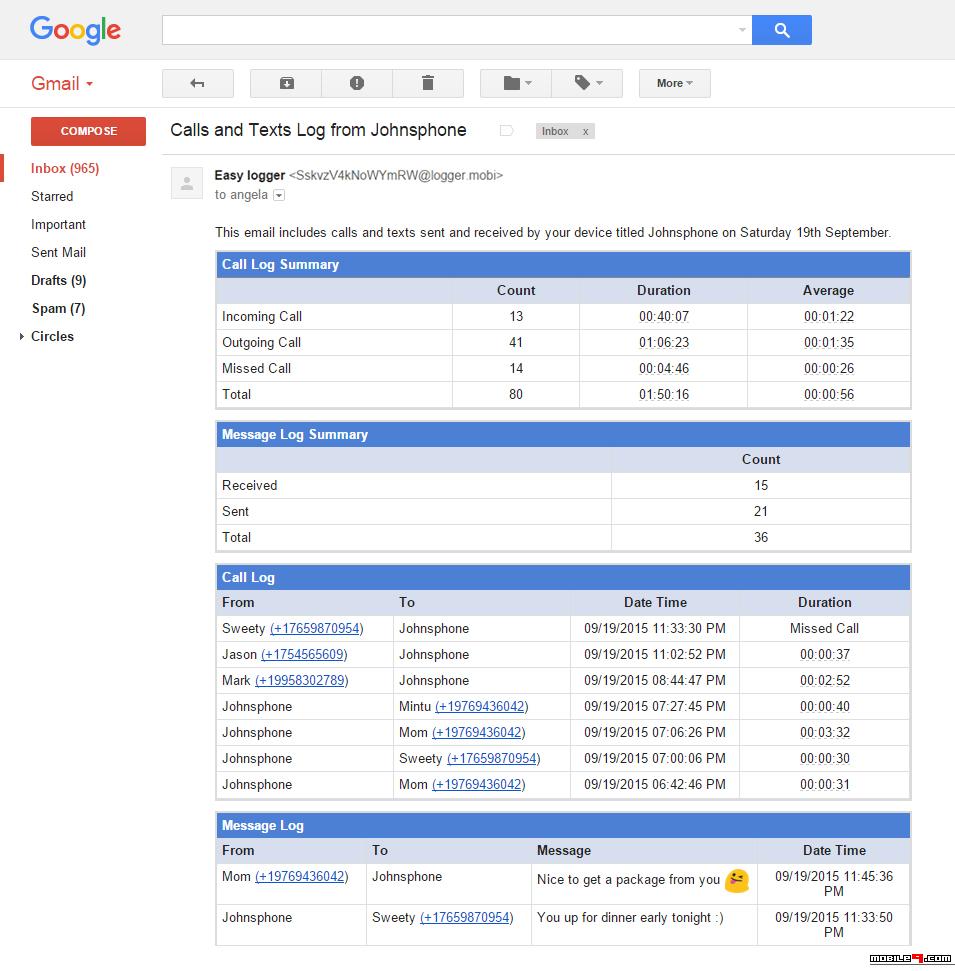 Easy Logger Free Sms Tracker And Cell Phone Monitor