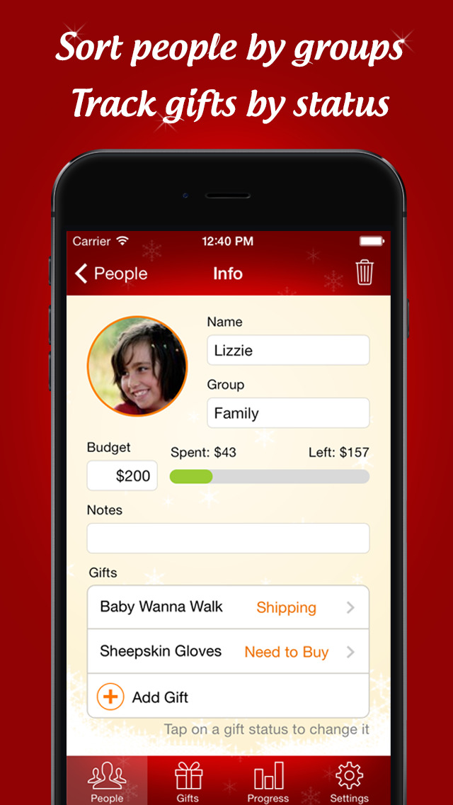 The Christmas Gift List Free   Holiday Shopping List