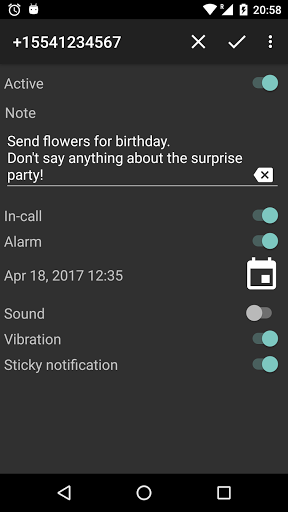 Call Reminders Notes