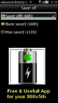 Advanced Battery Saver for S60v5th and S60v3 mobile app for free download